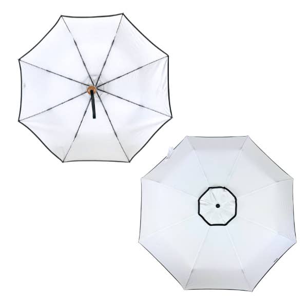 Sun Bella - Wholesale Umbrella – Women's - UPF50+ Compact Cosmopolitan UV Sun Umbrella - White with black trim2