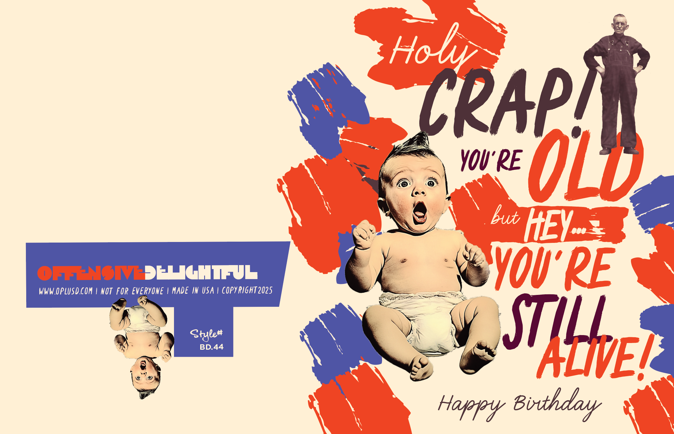 offensivedelightful – Engroshandel Fødselsdagskort – HOLY SHIT, DU ER GAMMEL! fødselsdagskort4