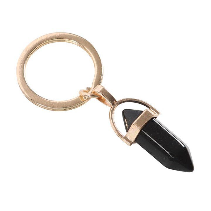 Something Different Wholesale – Engroshandel Nøglering - Dame – Sort obsidian krystal nøglering