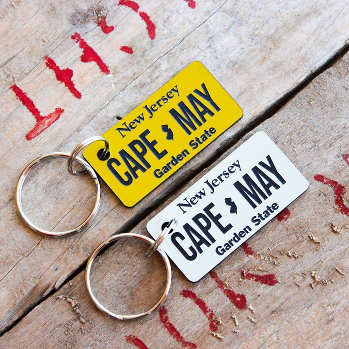 Customizable Engraved Plastic Keychain - New Jersey for wholesale by The Laundry Room Shop