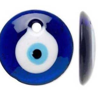 El Alquimista - Wholesale Spiritual Stone/Crystal - BLUE TURKISH EYE AMULET round Murano glass