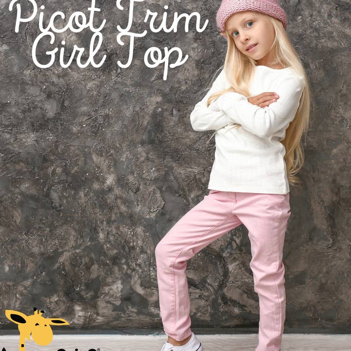 Laughing Giraffe Scallop Trim Puff Sleeve Girl Top for wholesale by Laughing Giraffe