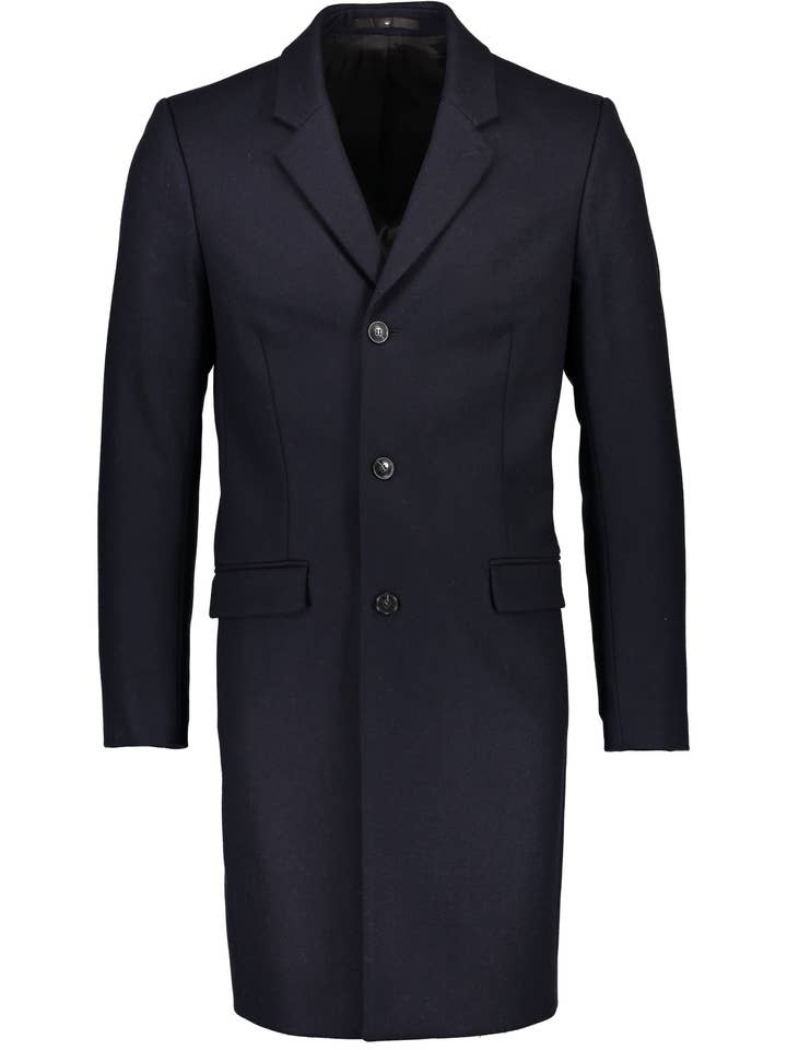 Tailored Wool Trench Coat - DK Navy Color for wholesale by Lindbergh