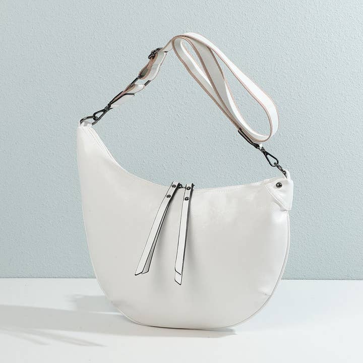 Moon-shaped shoulder bag for wholesale by INES DELAURE