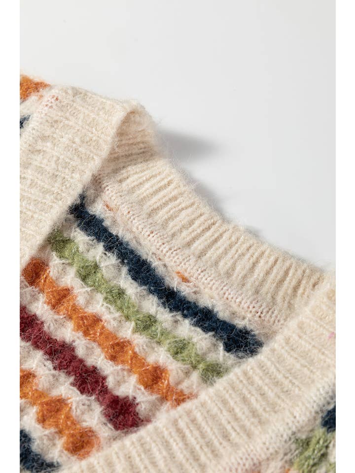 PRETTY BASH - Wholesale Cardigan - Women's - Dotty Knit Button-Up V-Neck Sweater Cardigan4