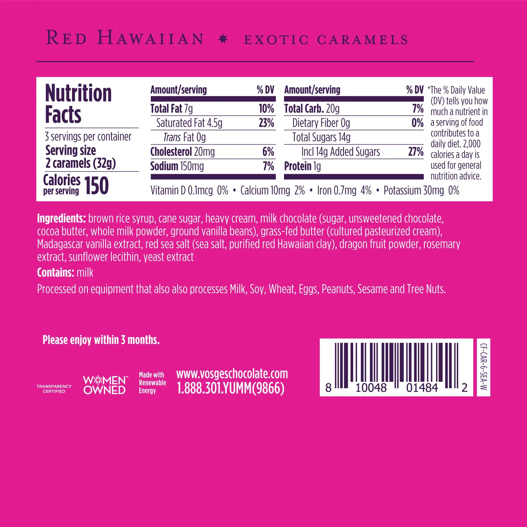 Vosges Haut-Chocolat - Wholesale Chocolate Covered Sweets - Milk Chocolate Covered Caramel w/ Red Hawaiian Salt -Gourmet2