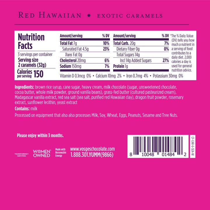 Vosges Haut-Chocolat - Wholesale Chocolate Covered Sweets - Milk Chocolate Covered Caramel w/ Red Hawaiian Salt -Gourmet2