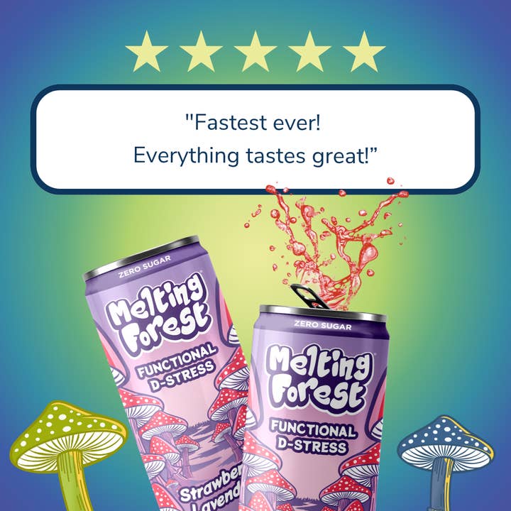 Melting Forest - Wholesale Sparkling Water - Mushroom Drink | Stress Relief | Variety Pack 3