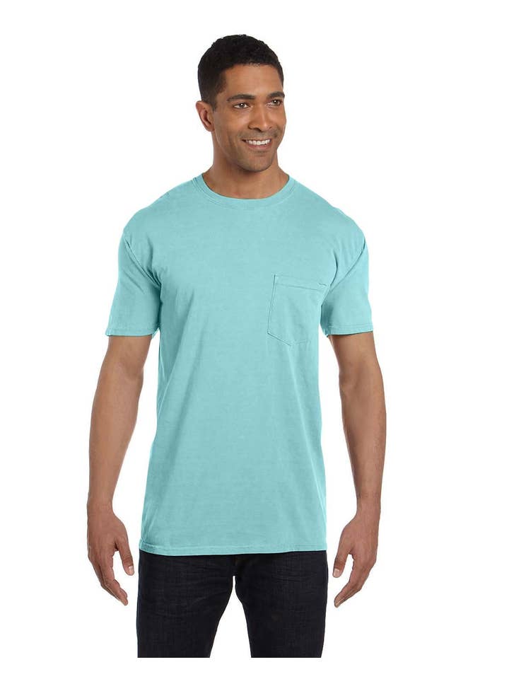 Total Apparel - Wholesale T-Shirt - Unisex - Comfort Colors Garment-Dyed Pocket Blank T-Shirt | 6030CC49