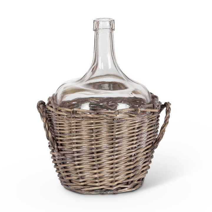 Promo The Gerson Company 10.24"H Glass Jar in Gray & White B for wholesale by The Gerson Companies