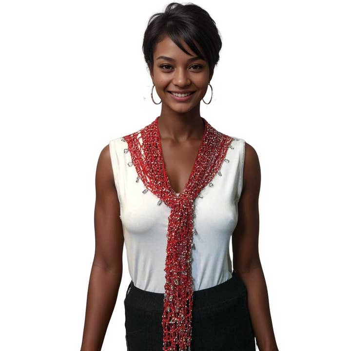 The Magic Scarf Company - Wholesale Outerwear Vest - Women's - 027 - Shanghai Beaded Triangle7