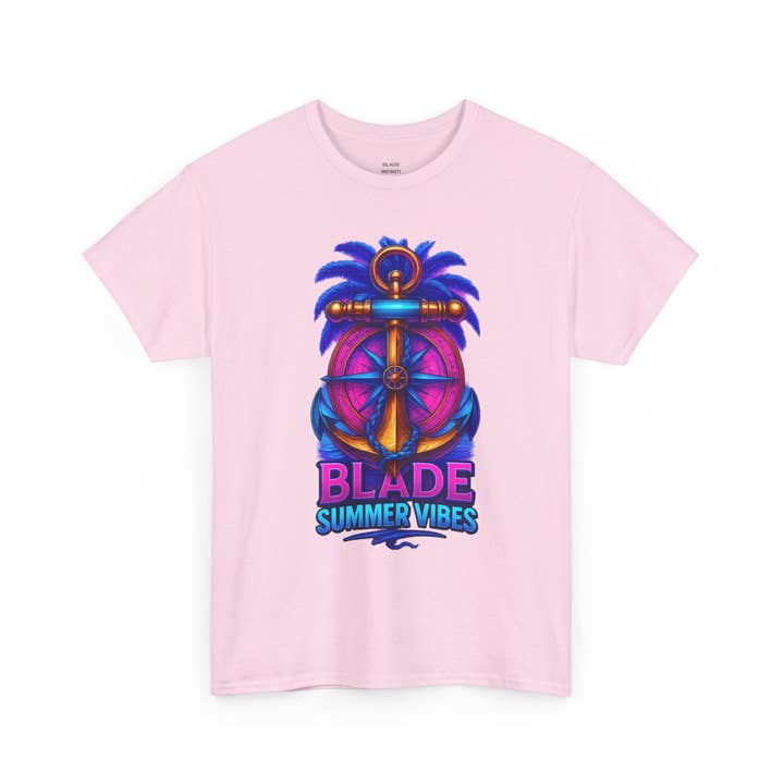 T-shirt Multi Bleu/Rose Ancre/Boussole pour la vente par Blade Infiniti LLC