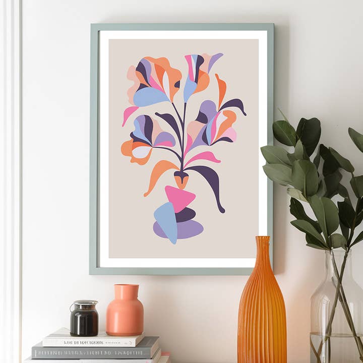 Abstract Flowers Art Print for wholesale by 3 Birdies Studio
