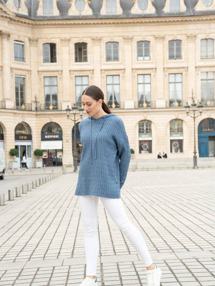 ORNELLA PARIS - Wholesale Knit Sweater - Women's - LEL-P8730 ribbed sweater with hood21