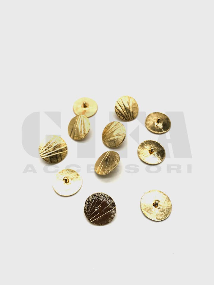 Round stud with knurled rivet 2 cm gold #12 for wholesale by Gifa Accessori