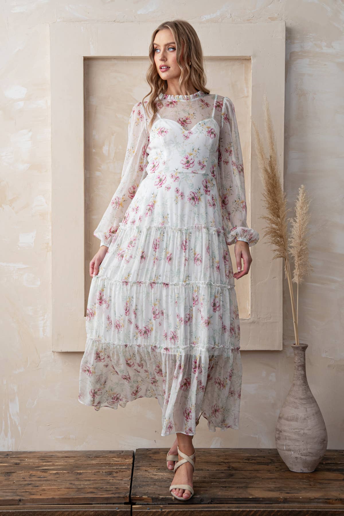 Rosemore Couture - Vente Robe – femme - ROBE À IMPRIMÉ FLORAL COL CŒUR4