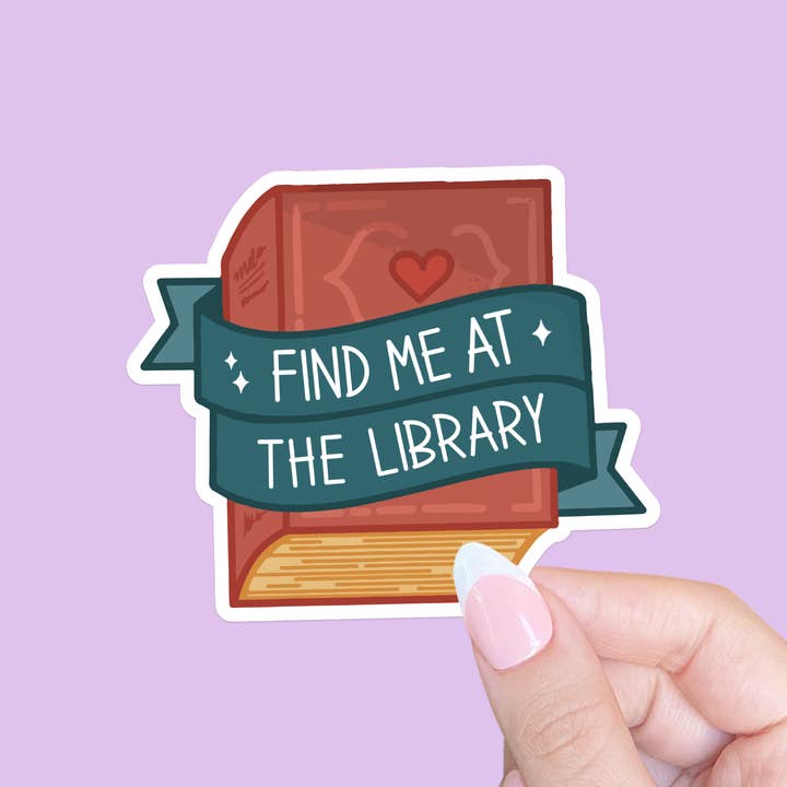 Radical Buttons - Wholesale Sticker - Find me at the library, Kindle sticker, Sticker for readers