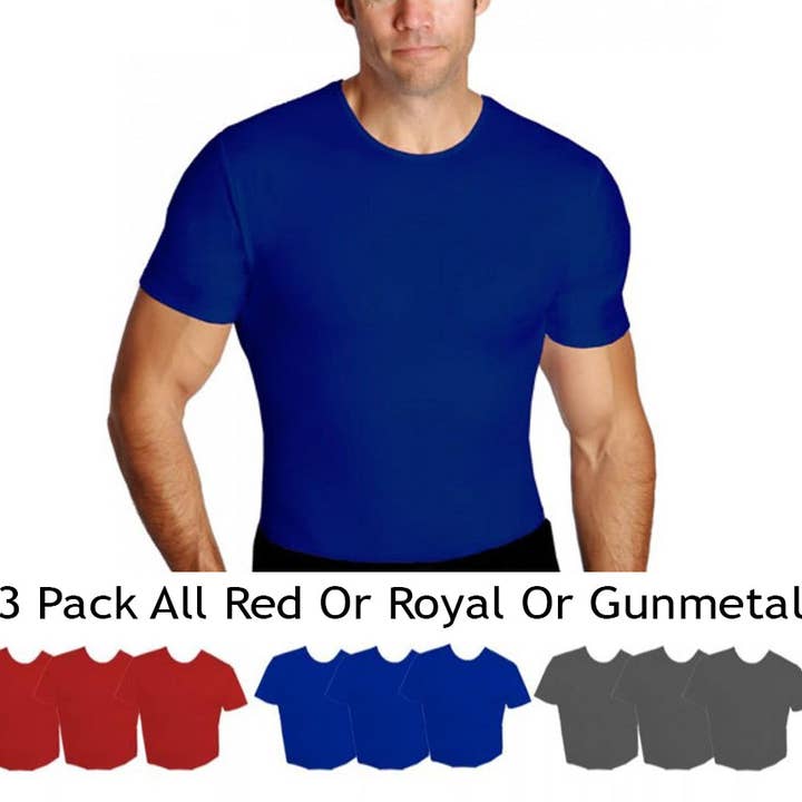 InstantFigure - Wholesale Athletic top – men's - 3-Pack Insta Slim I.S.Pro USA Activewear Compression Crew Necks TA000313