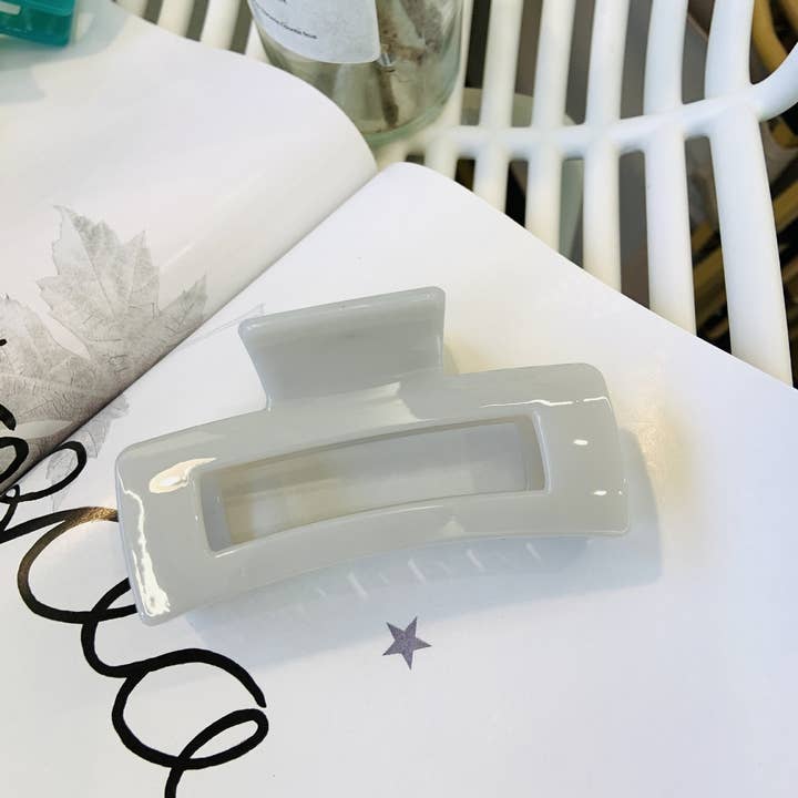 NINEXIS - Wholesale Hair Clip - Women's - CWAHA1557_4.13"SIMPLE RECTANGLE HAIR CLAW CLIP