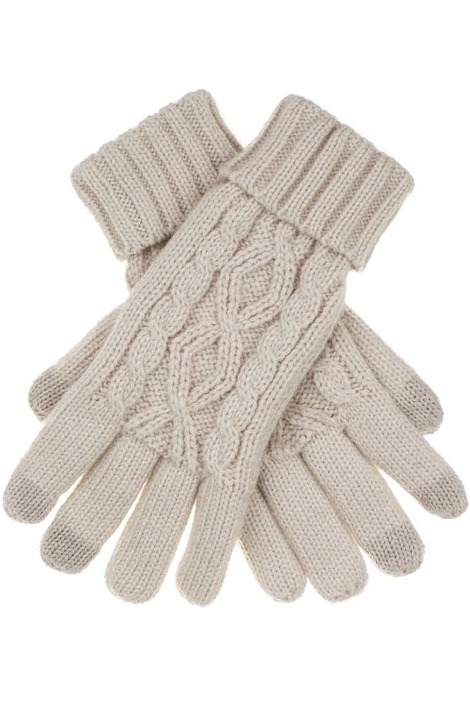 Hana - Vente Gants – femme - Gants à revers pliés en tricot torsadé CC avec doublure4
