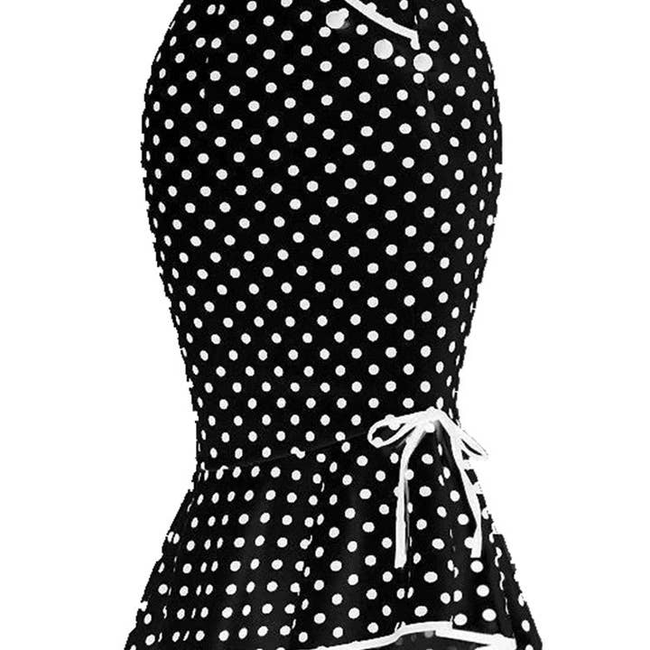 SALINA TRADING INC - Wholesale Skirt - Women's - Women Fashion Sexy Elegant Dot Printed Lace-Up Fishtail Skirt1