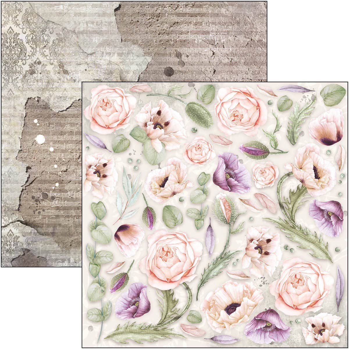 Ecstasy Crafts Distributing - Wholesale Scrapbook - Ciao Bella Cygne Noir Paper Pad 12x12 12/Pkg12