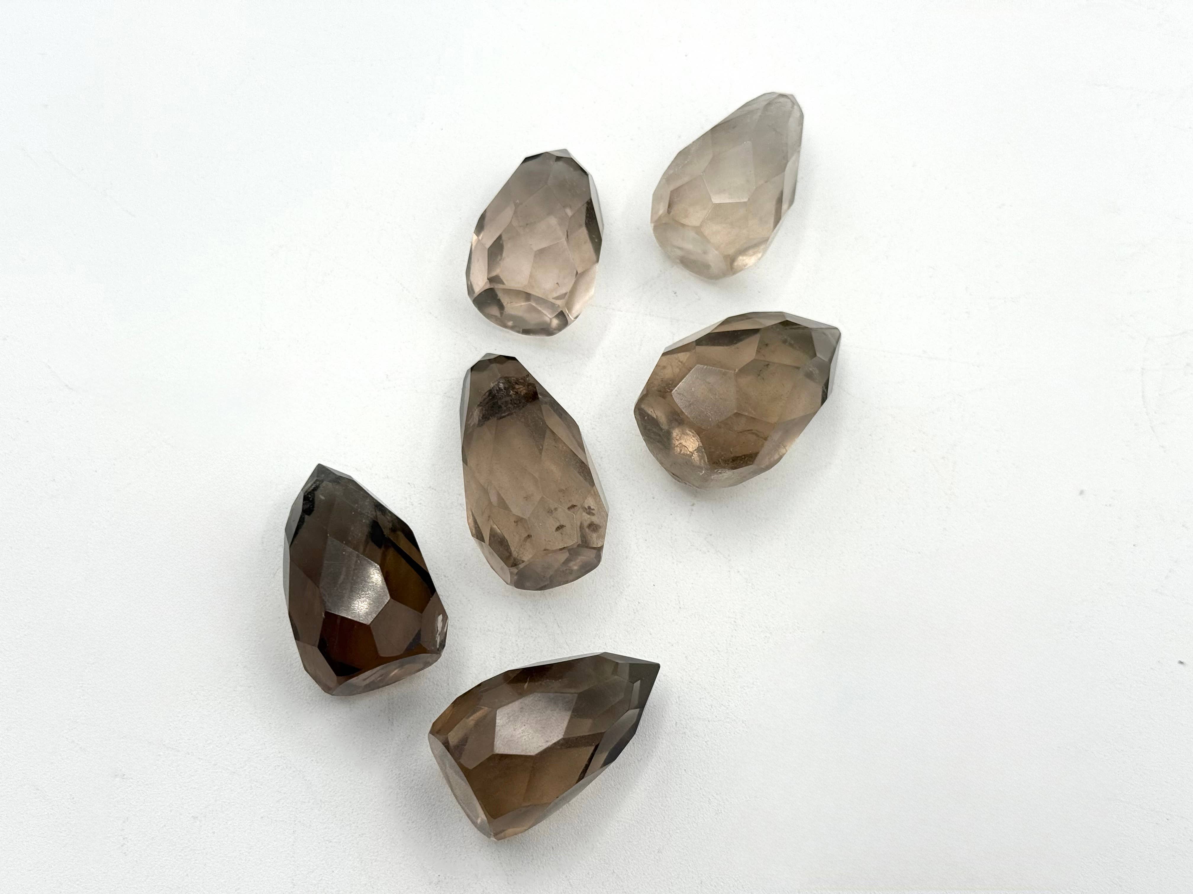 Meraki Gemstones - Wholesale Spiritual stone/crystal - Smoky Quartz Crystal Faceted Pear Shape4