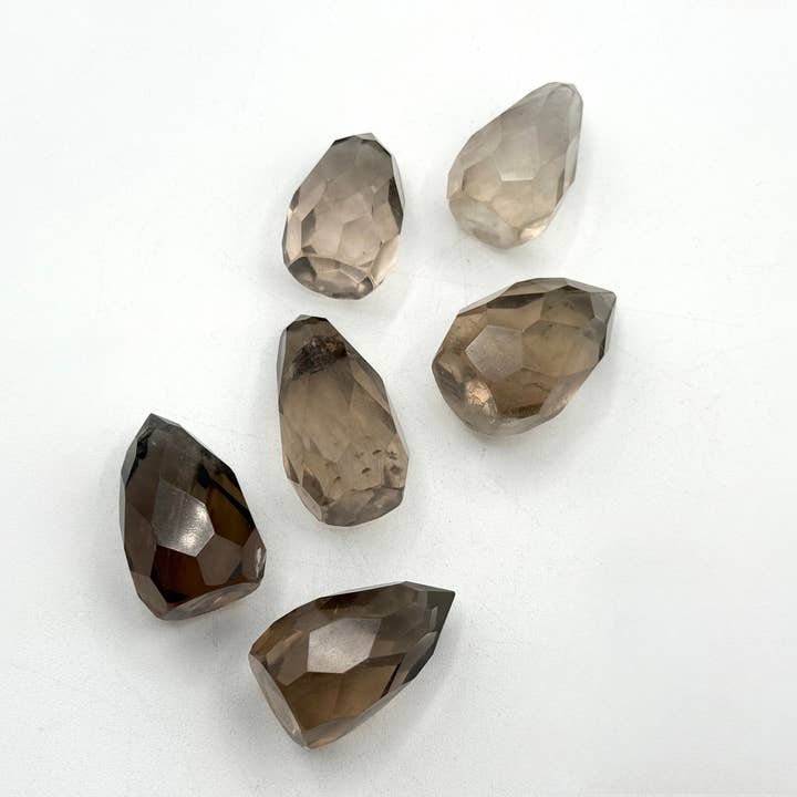 Meraki Gemstones - Wholesale Spiritual Stone/Crystal - Smoky Quartz Crystal Faceted Pear Shape4