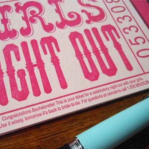 a. favorite design - Wholesale Everyday Greeting Card - Girls Night Out Ticket1