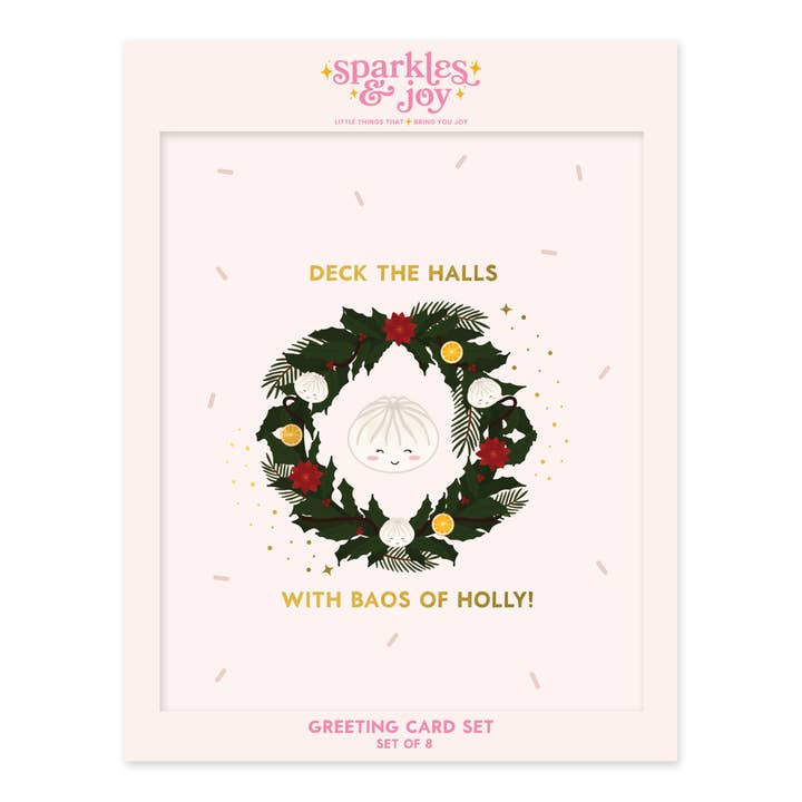Baos of Holly - Coffret de cartes de vœux de Noël pour la vente par Sparkles And Joy