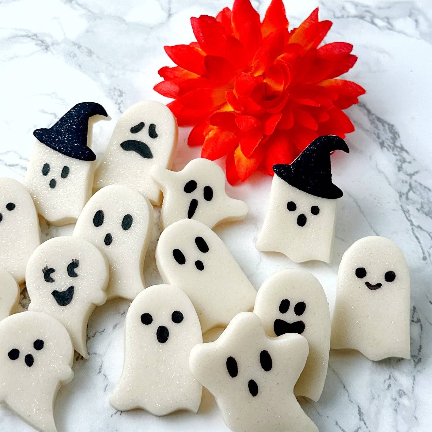 marzipops – wholesale Boiled sweets – Gourmet Marzipan Halloween Glitter Ghost Candy1