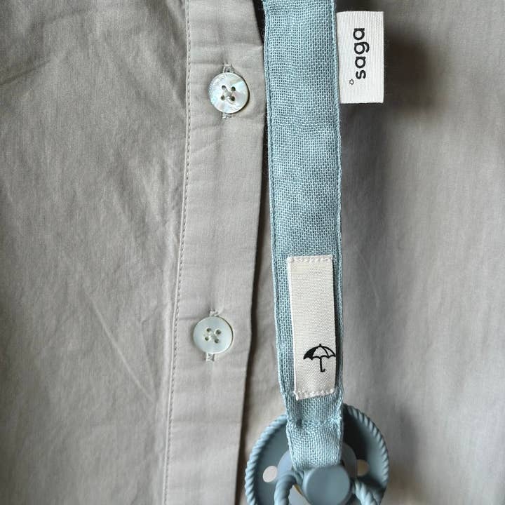 Saga Copenhagen - Wholesale Pacifier Clip - Baby - Pacifier Clip - Dusty Green - Organic Cotton - Silicone Ring2