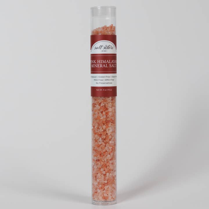 Salt Sisters - Wholesale Salt - Grinder Refill Tube - Mineral Salt - Pink Himalayan - 4 oz0