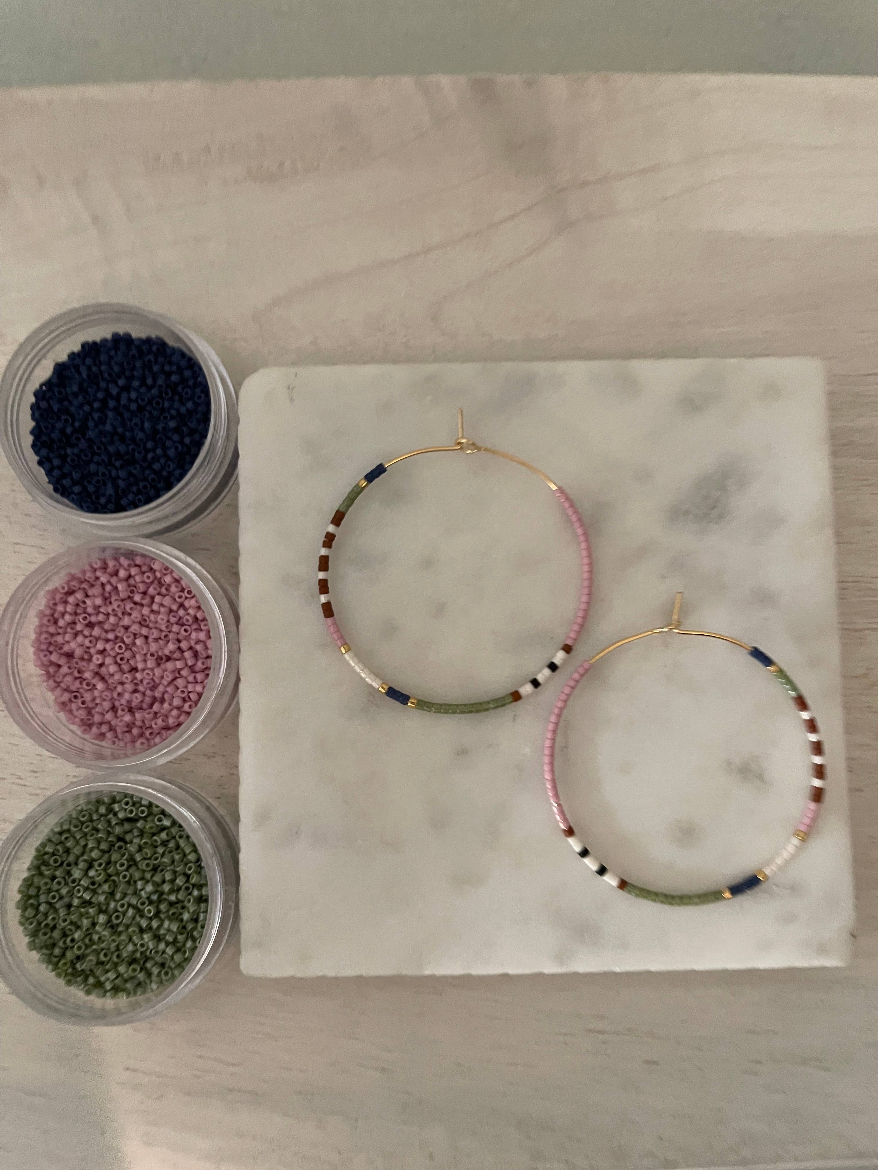 Girls Day Out by Amy Houston - Wholesale Hoop Earrings - Woodland Sunset Miyuki  glass beaded hoop earrings 5