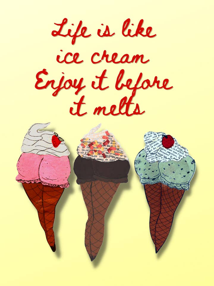 Enjoy Life, Ice Cream Parlor Girl Print for wholesale by Shannon Marie Makes