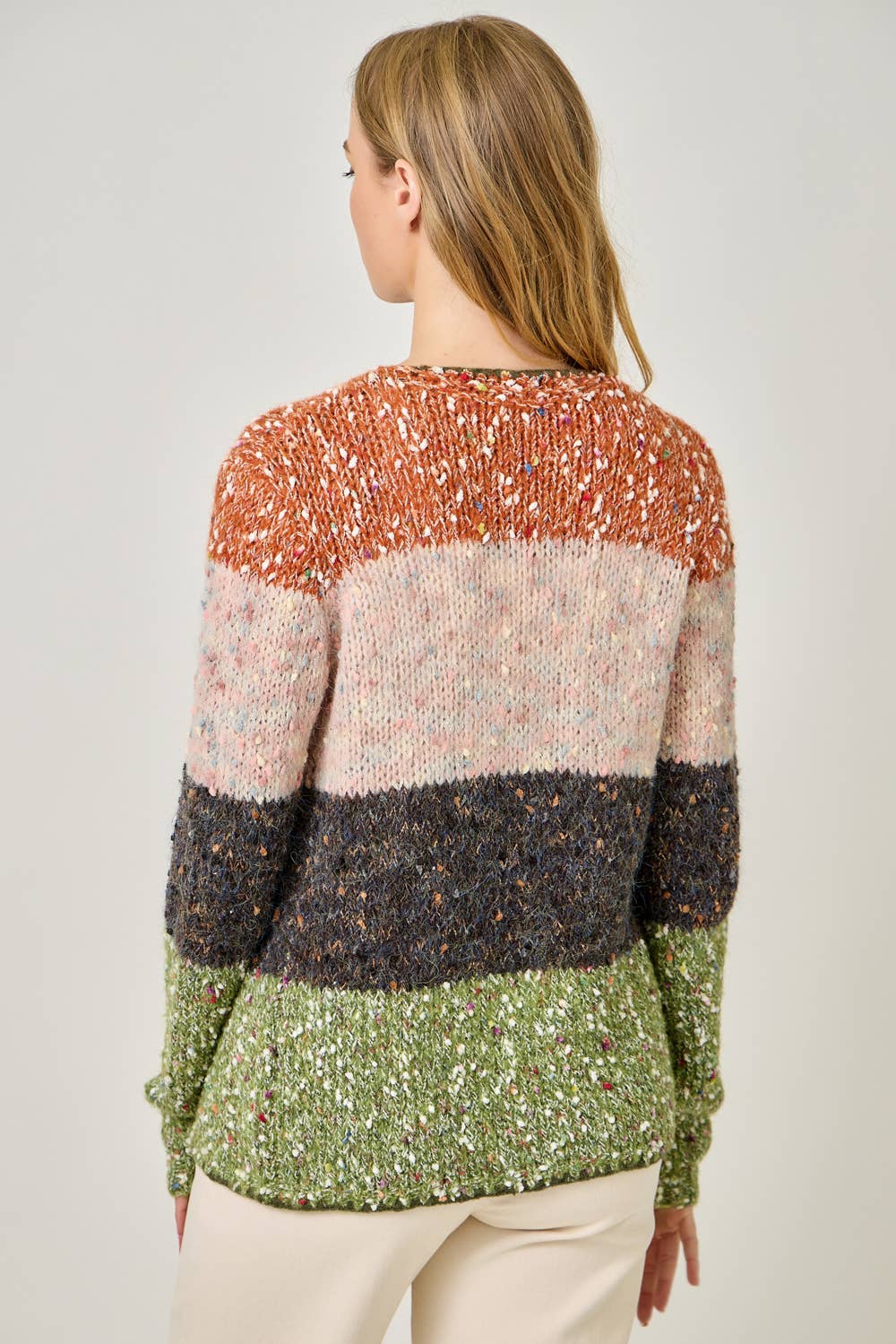 Mystree - Wholesale Cardigan - Women's - 61203 Melange Color Blocked Cardigan 21