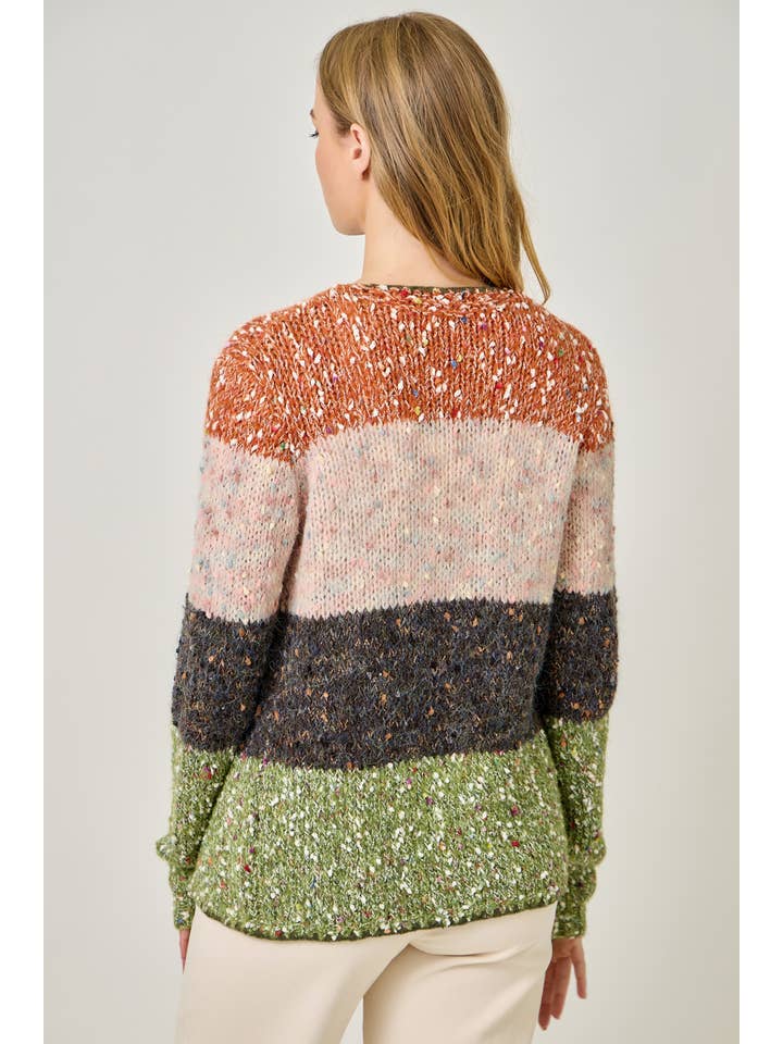 Mystree - Wholesale Cardigan - Women's - 61203 Melange Color Blocked Cardigan 21