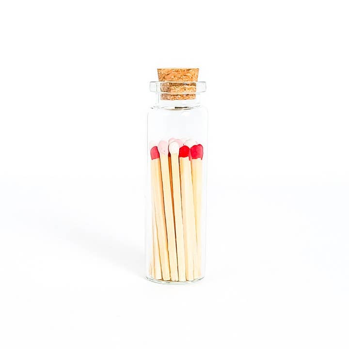 Enlighten the Occasion - Venta al por mayor Cerillas - Valentine Mix Matches en un frasco pequeño tapado con corcho