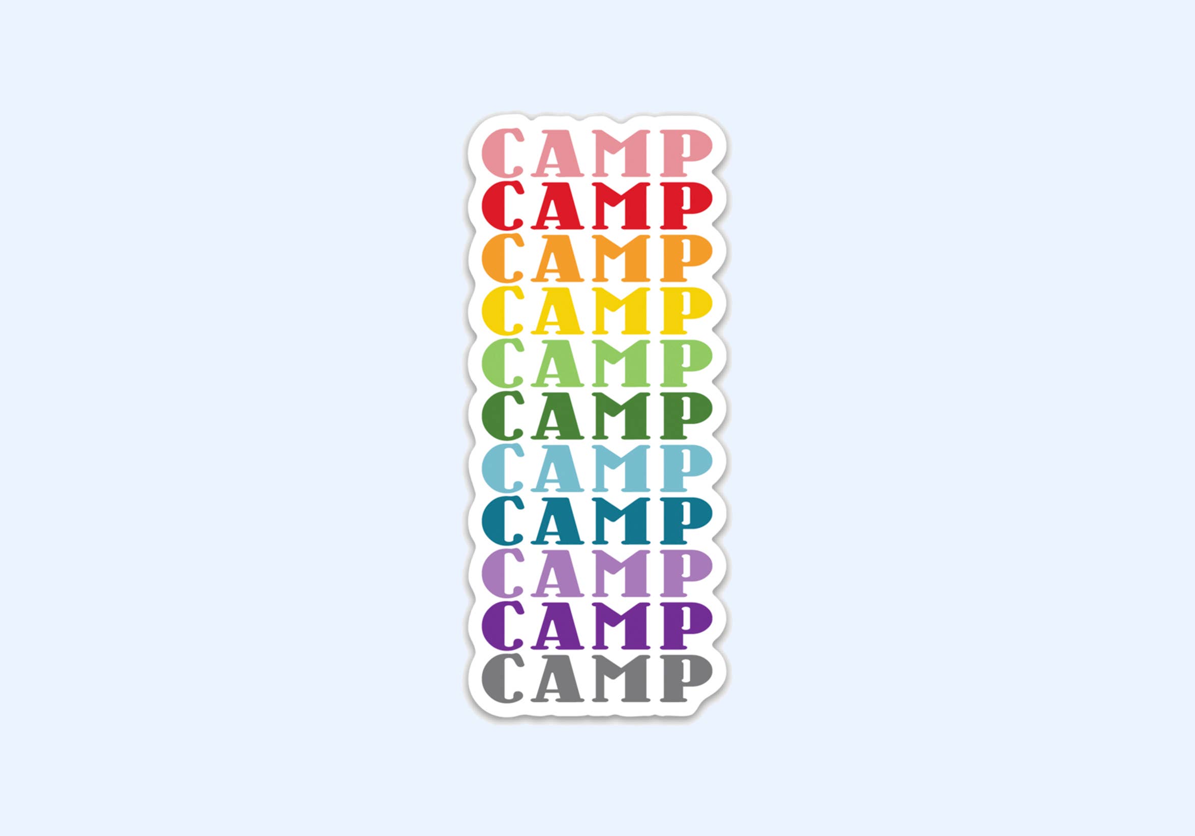The Cornerstone Studio - Wholesale Sticker - Camp Retro Rainbow Vinyl Sticker0