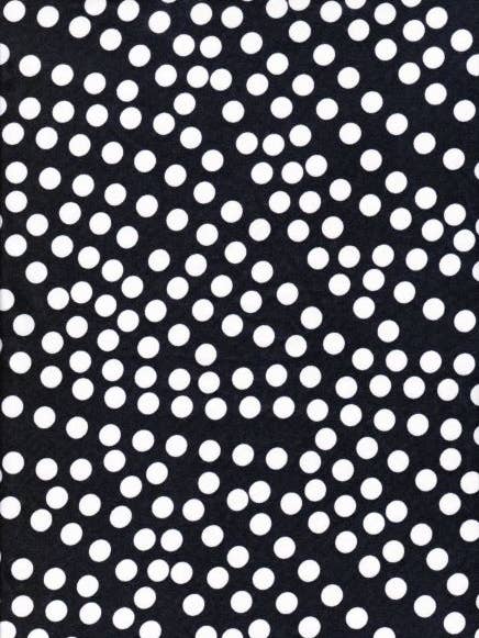 Polka à pois blancs sur tissu en polylycra noir à double brossage pour la vente par Cutting Edge Trade