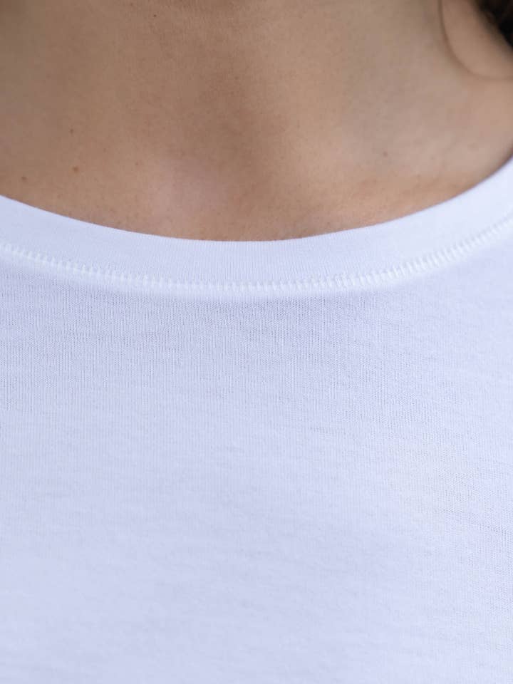 Bianco T-shirt girocollo in cotone Supima in vendita all'ingrosso su Faire5