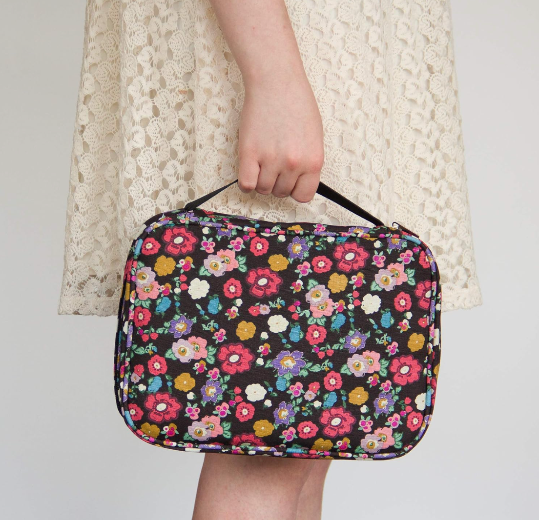 Ella Celebration - Wholesale Bible Cover - Floral Canvas Bible Cover with Zipper and Pockets5