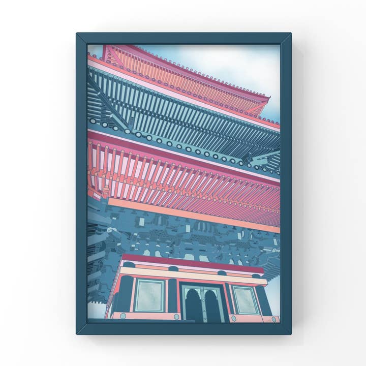 Japanese Temple Art Print - Japan Artwork for wholesale by Lauren Felice