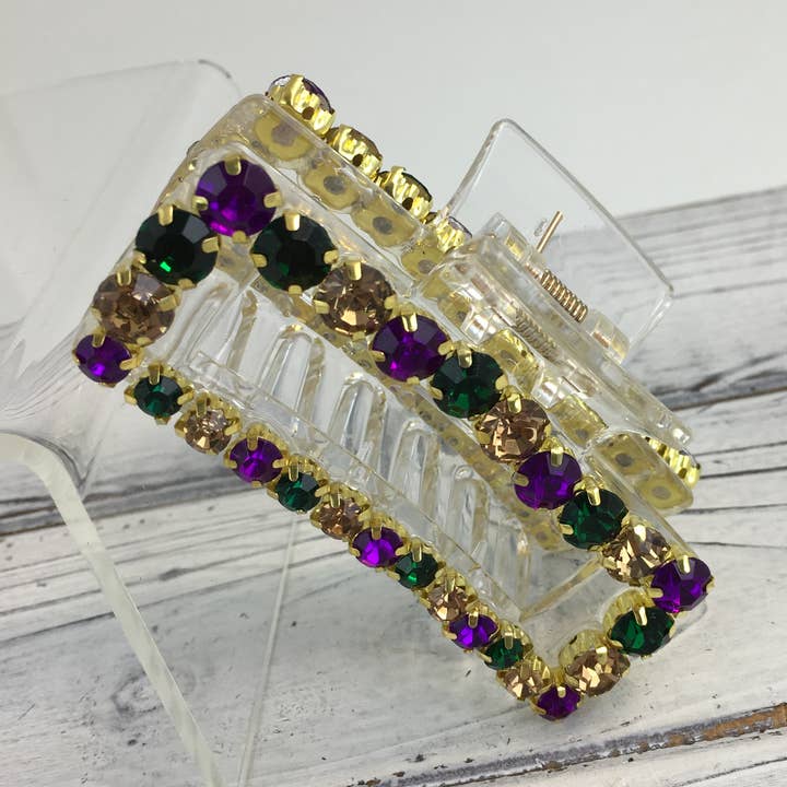 Mardi Gras stone claw clip for wholesale by SongLily