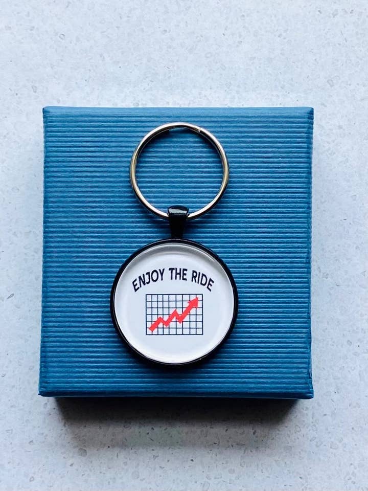 Stock Market Keychain - Investor Key Ring, Stock Broker Gift for wholesale by Nifty Gifty Shop