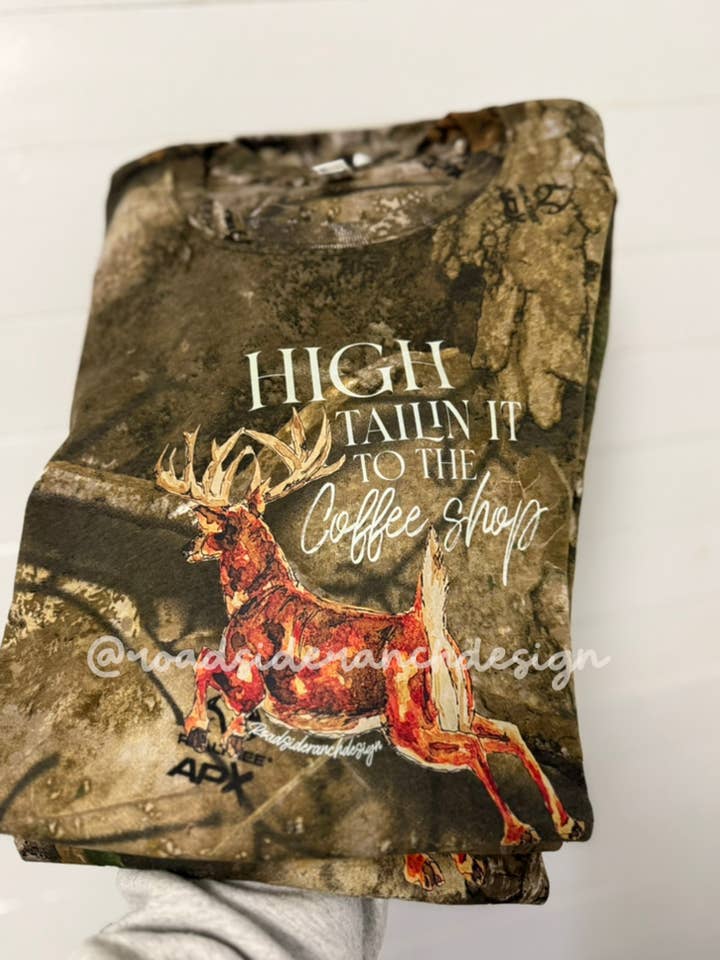 high tailin it to the coffee shop. for wholesale by Roadside Ranch Design