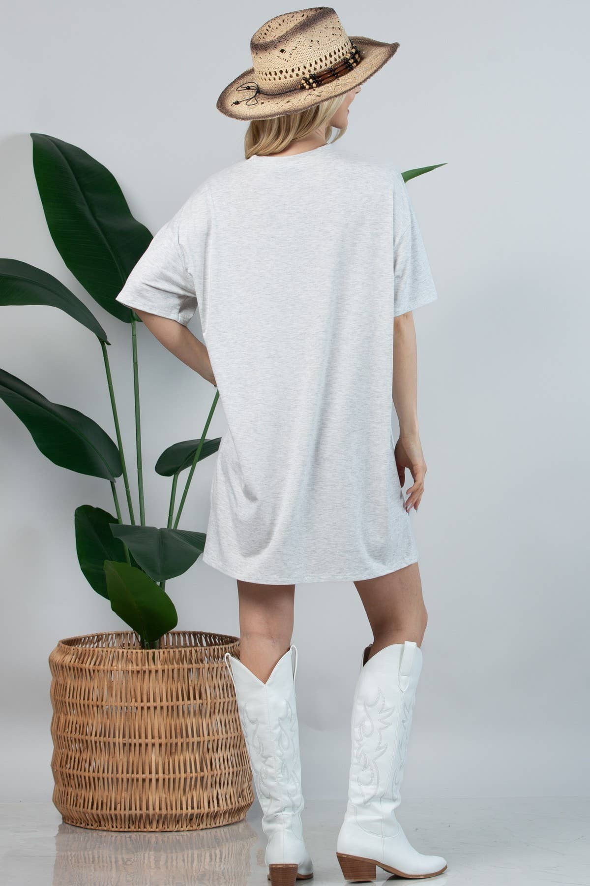 Grey AV1202-5660-Wild West America Cowboy Print T Shirt Dress for wholesale on Faire3