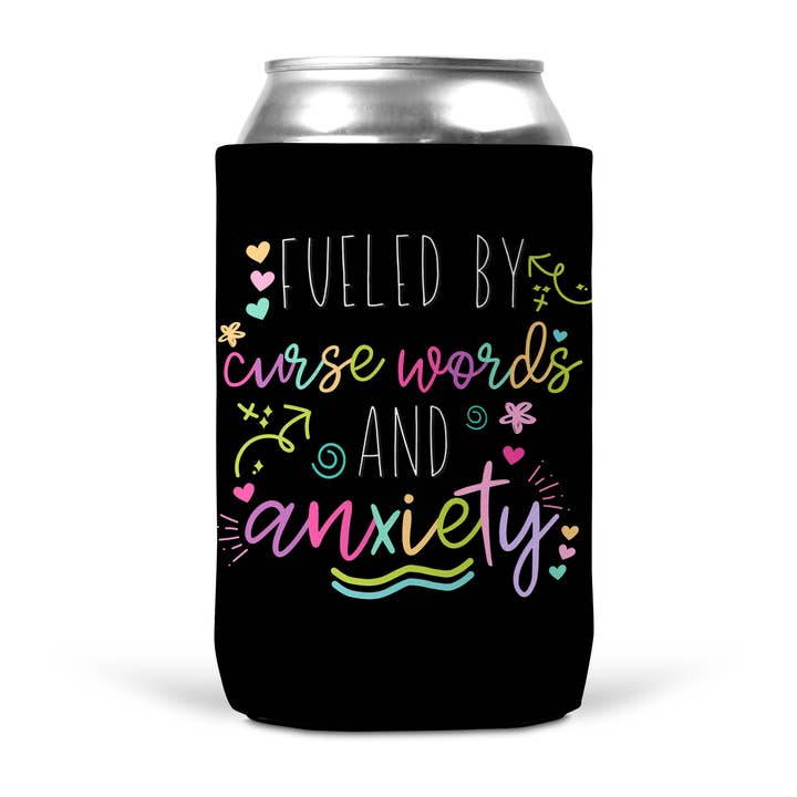 tcbco - Wholesale Drink Huggers & Koozies - Fueled By Curse Words And Anxiety Koozie