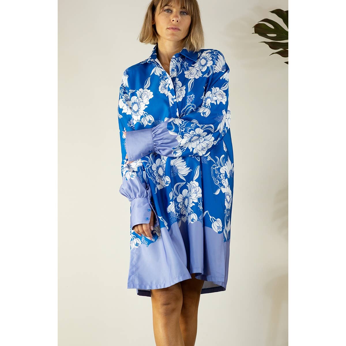 BLU ABITO CHEMISIER STAMPA BOARDER in vendita all'ingrosso su Faire4