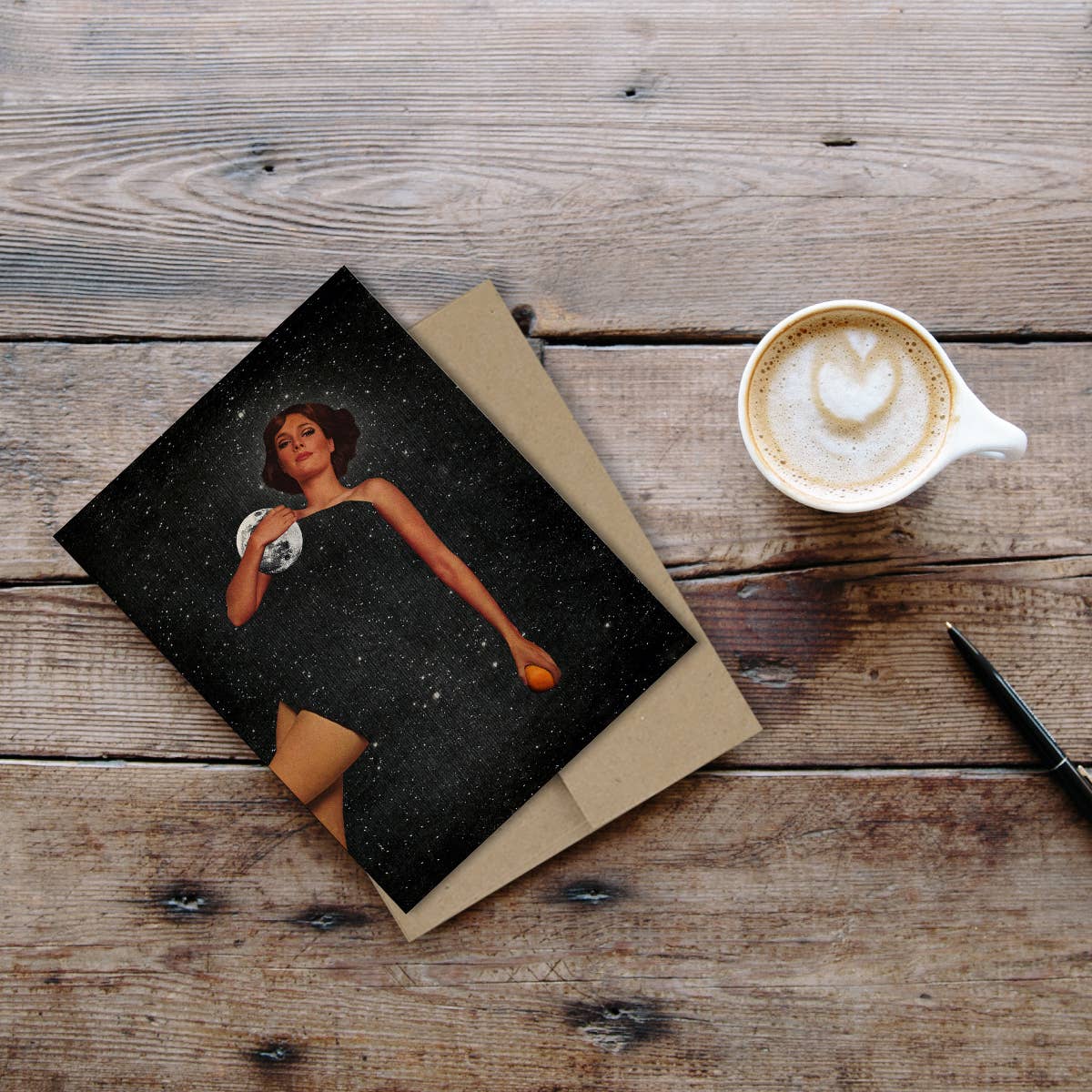 The Galek Sea – Engroshandel Hverdagshilsen kort – Dame med måner kort2